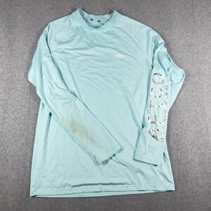 AFTCO AFTECH Performance‎ Shirt Men's Large Stretch Long Sleeve Blue Fishing UV